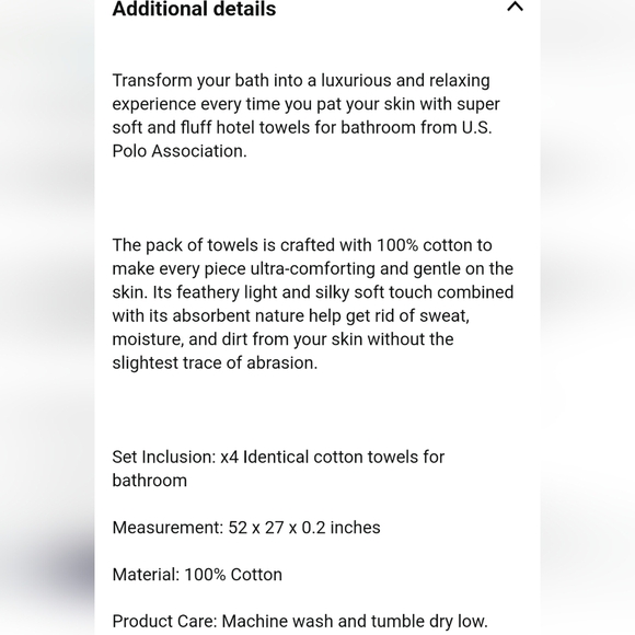 U.S. Polo Assn. 4 Piece Luxurious Red Bath  Towel Set, Retail Price $49.99 - Picture 4 of 12